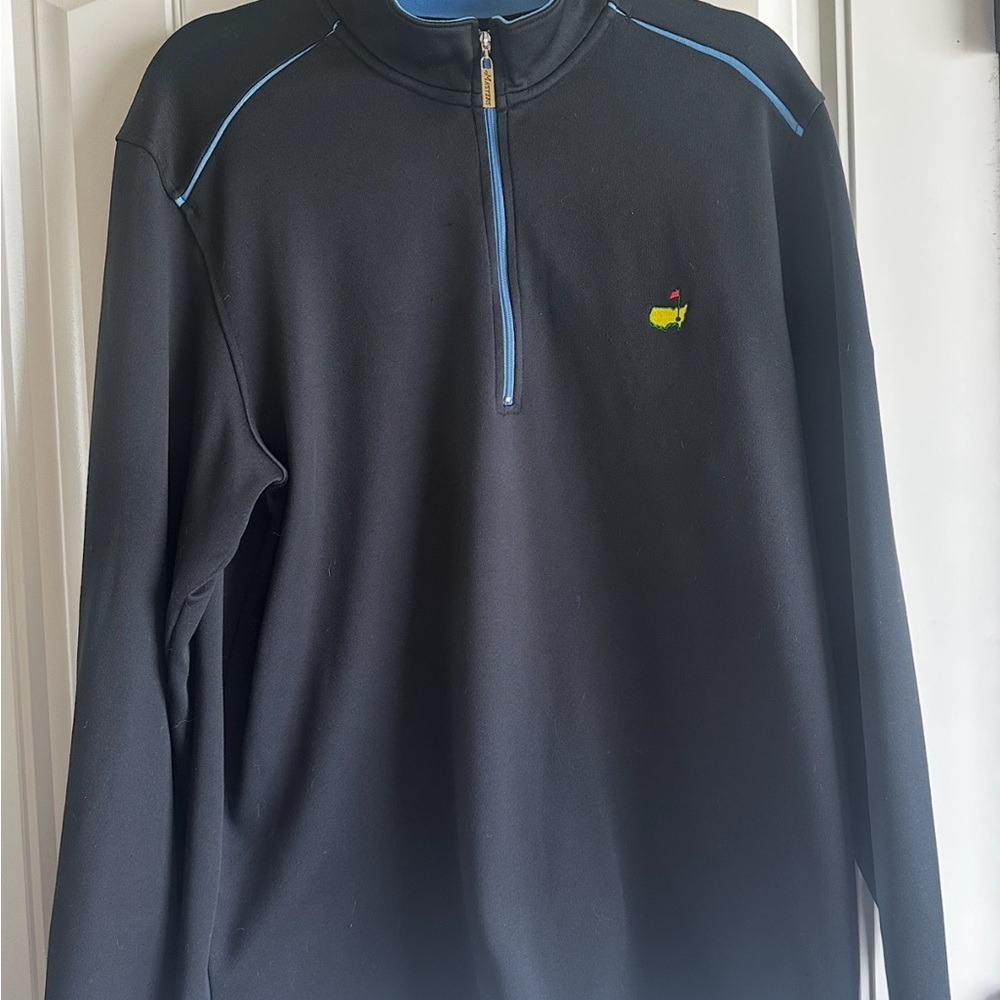 Masters Black Quarter-Zip Pullover With Blue Acce… - image 1